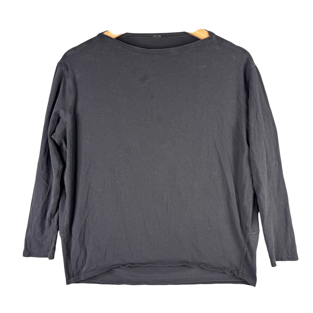 Lululemon Back In Action Long Sleeve Shirt Black Boat Neck Pima Cotton Poshmark